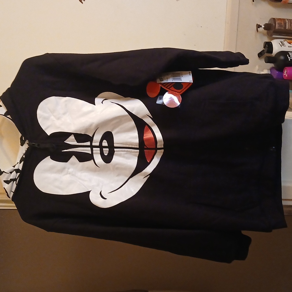 Mickey MOUSE Disney‎ Black Graphic Hoodie. SZ.M.,(10-12). Reversible
